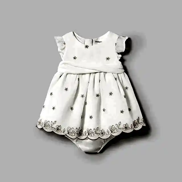 Mayoral Yazlık Kız Bebek Elbise Ekru