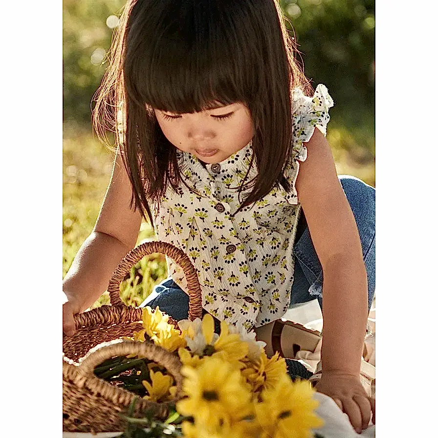 Mayoral Yazlık Kız Bebek Kısa Kol Bluz Ekru