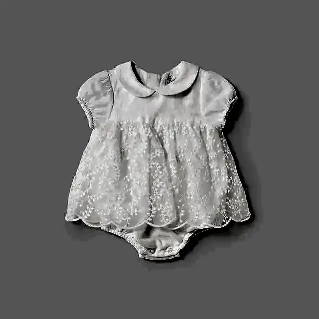 Mayoral Yazlık Kız Bebek Kısa Seramoni Salopet Tulum Ekru