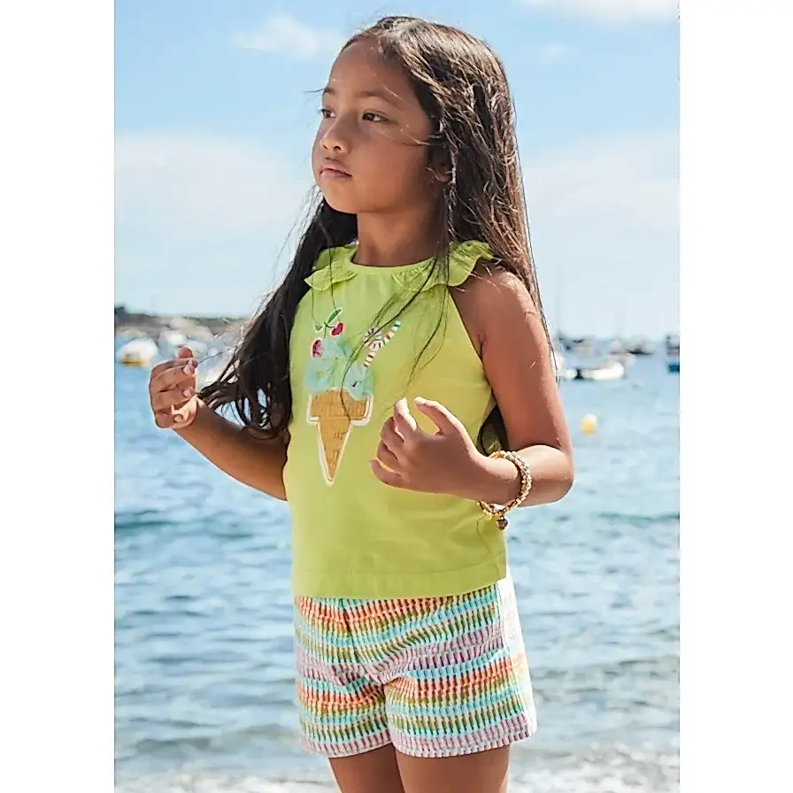 Mayoral Yazlık Kız Bluz Şort 2'li Set Yeşil