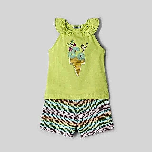Mayoral Yazlık Kız Bluz Şort 2'li Set Yeşil