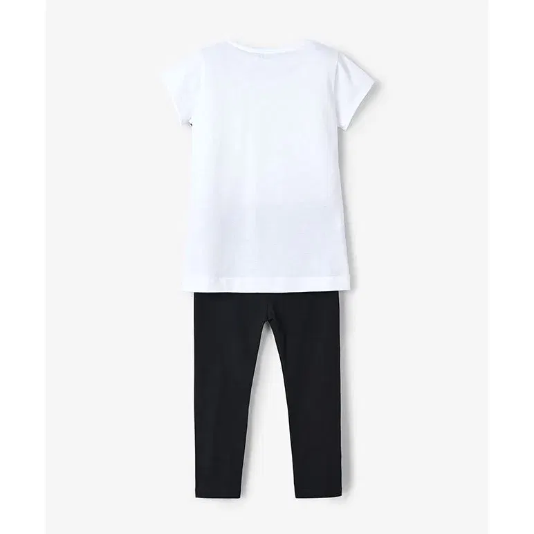 Mayoral Yazlık Kız Bluz Tayt Pantolon 2'li Set Siyah