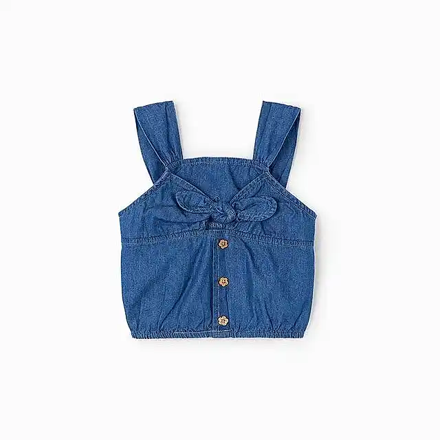 Mayoral Yazlık Kız Denim Bluz Mavi