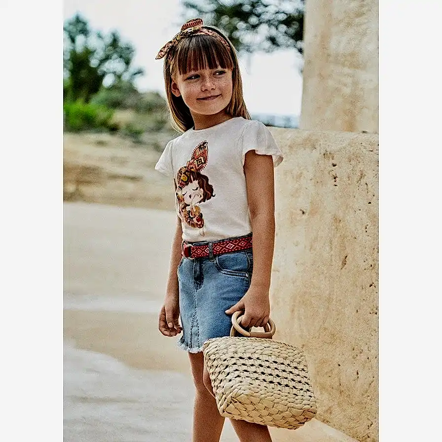 Mayoral Yazlık Kız Denim Etek Mavi