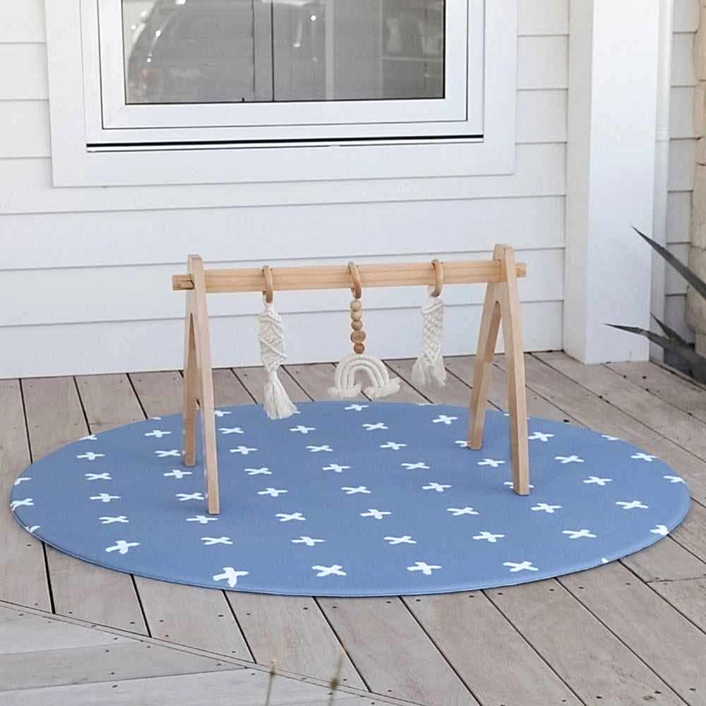 Mikro Australia Bebek Oyun Matı Blue Crosses - Yuvarlak