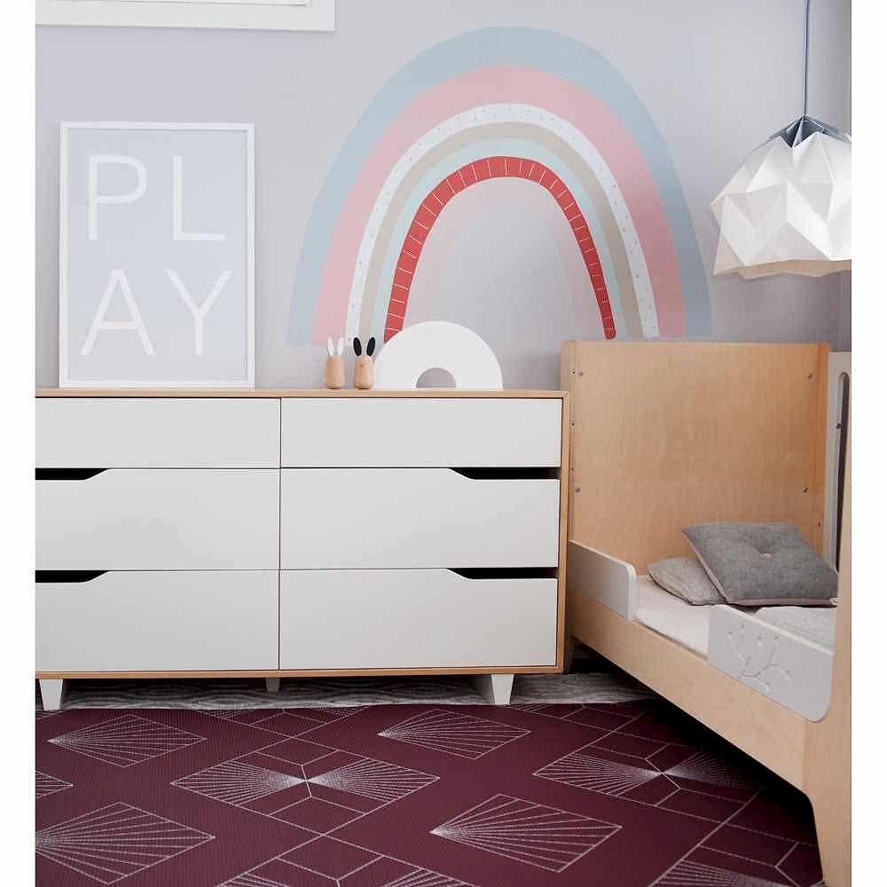 Mikro Australia Bebek Oyun Matı Burgundy Yuvarlak