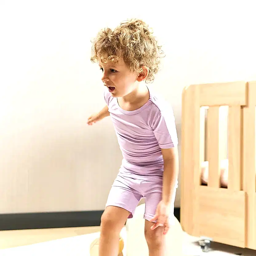 Bebesense Bambu Kısa Kollu Pijama Takımı Mor