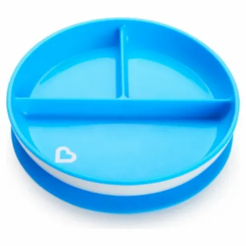 Munchkin Sabit Vakumlu Beslenme Tabağı 6 Ay+ Mavi