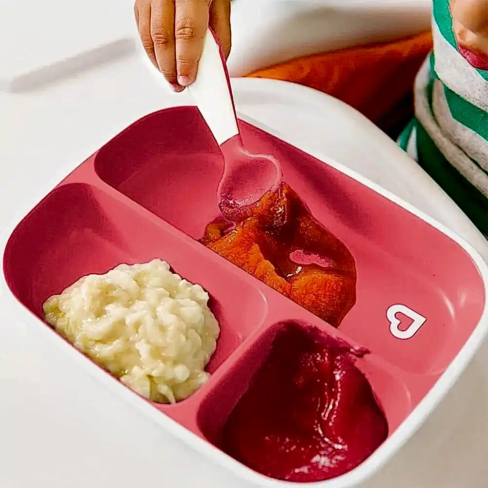 Munchkin Sıçrama Engelleyici Bölmeli Tabak Pembe-Mor