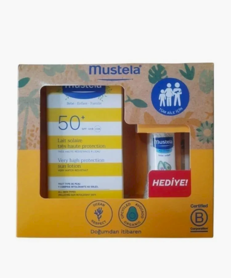 Mustela Güneş Losyonu SPF 50+ 100ml + Vücut Losyonu 50ml STD