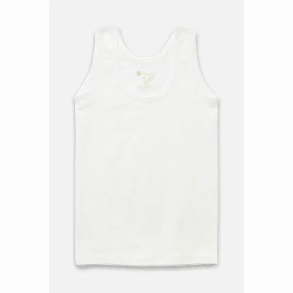 Natuline Organik Pamuklu Erkek Penye 2'li Atlet Beyaz