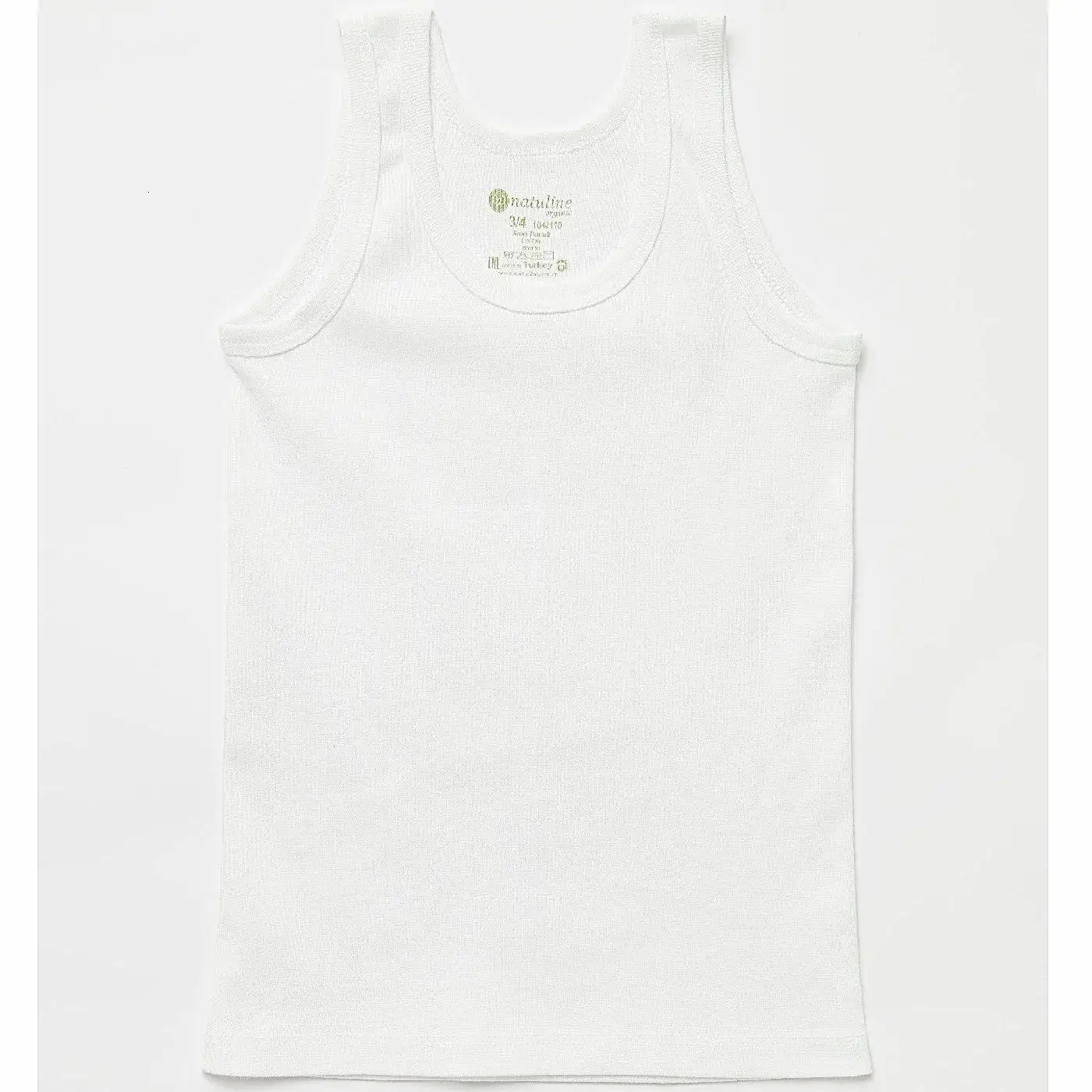 Natuline Organik Pamuklu Erkek Penye Ribana 3 'lü Atlet Beyaz