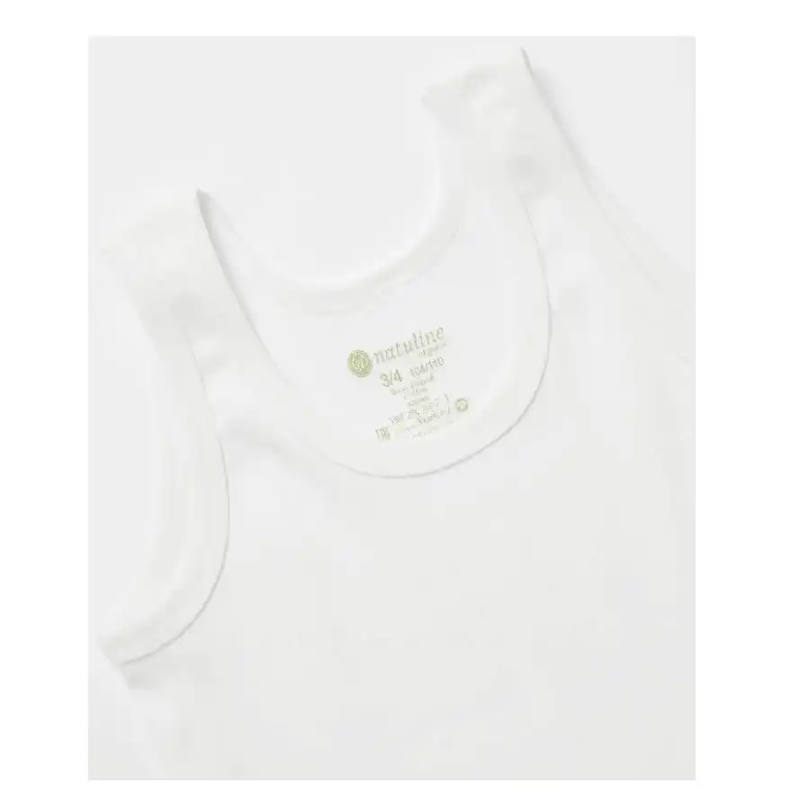 Natuline Organik Pamuklu Erkek Penye Ribana 3 'lü Atlet Beyaz