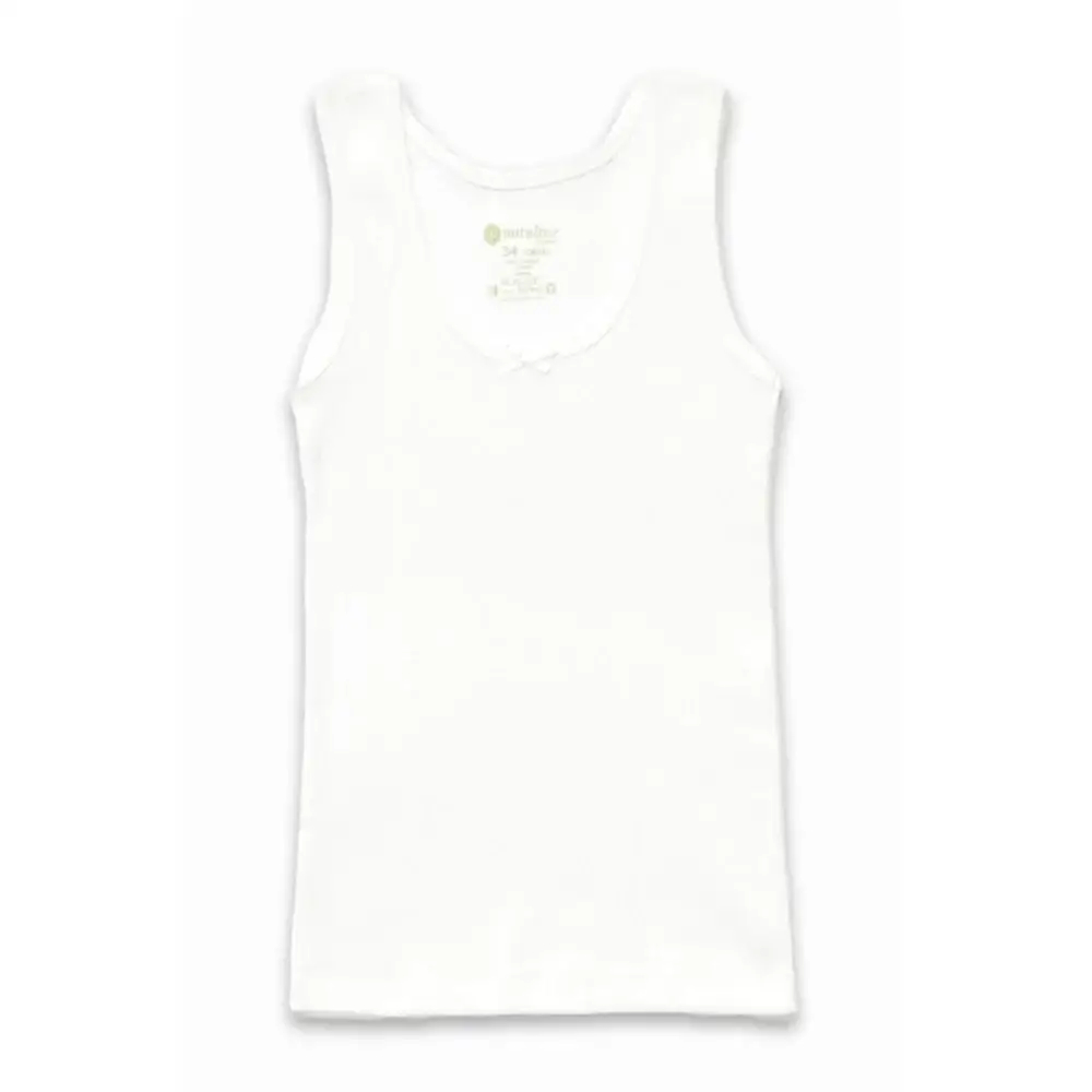 Natuline Organik Pamuklu Kız Çocuk Kaşkorse 2'li Atlet Beyaz