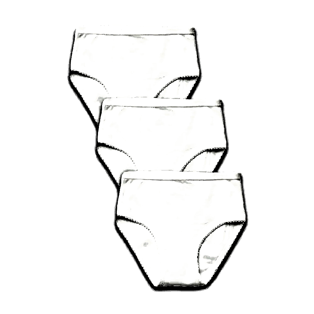 Natuline Organik Pamuklu Kız Çocuk Kroşatalı 3'lü Külot Beyaz