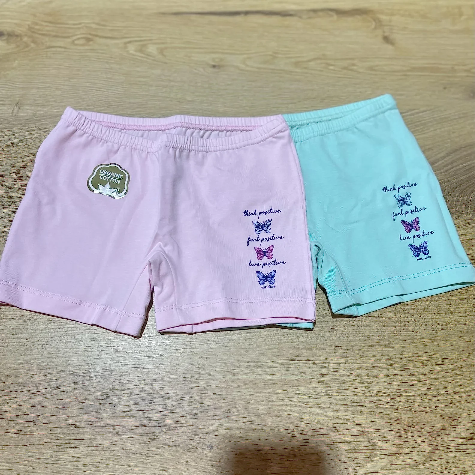 Natuline Organik Pamuklu Kız Çocuk Likralı 2'li Boxer Pembe