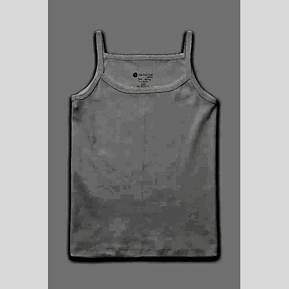 Natuline Organik Pamuklu Kız Çocuk Ribana İp Askılı 2'li Atlet Beyaz