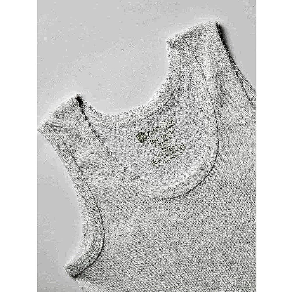 Natuline Organik Pamuklu Kız Çocuk Ribana Kroşatalı 3 'lü Atlet Beyaz