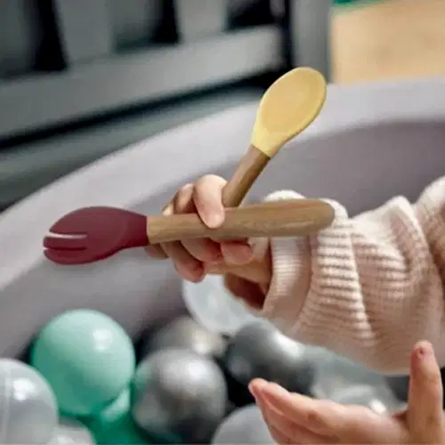 OiOi Mama Kaşık Çatal Woddy Brown