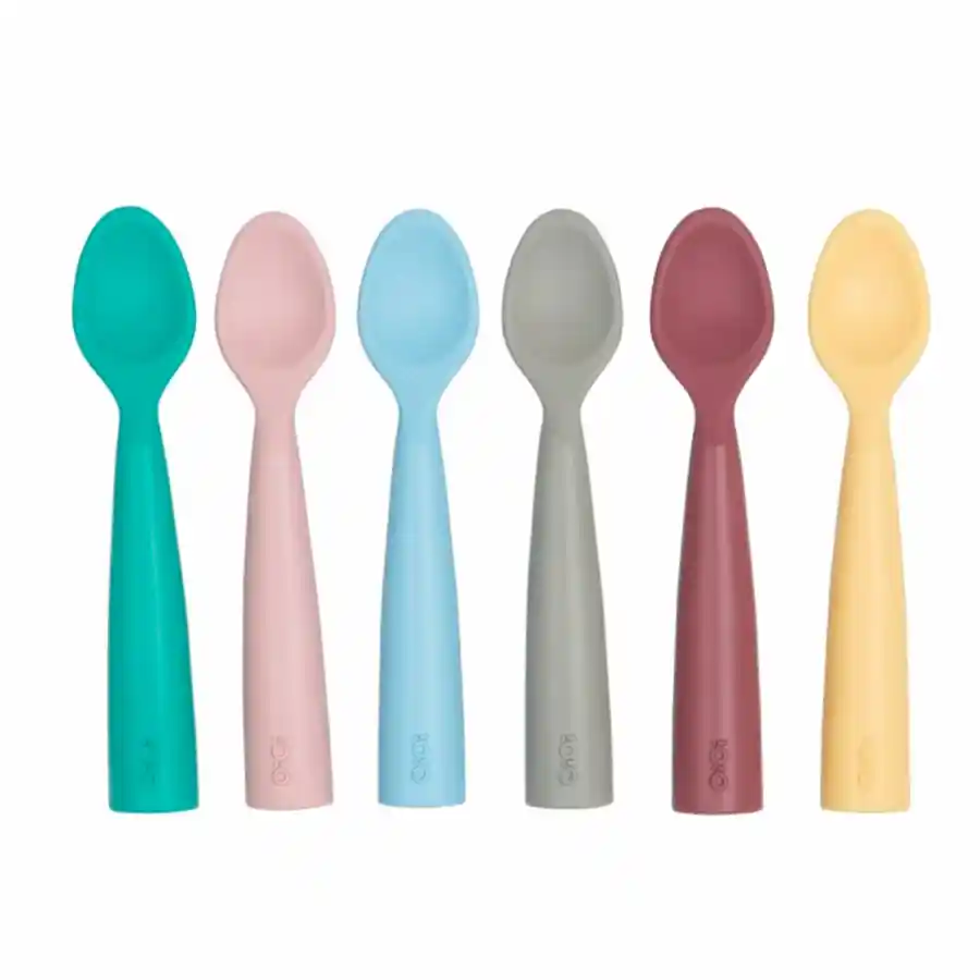 OiOi Nam Nam Kaşık Silikon Mama Kaşığı Pembe
