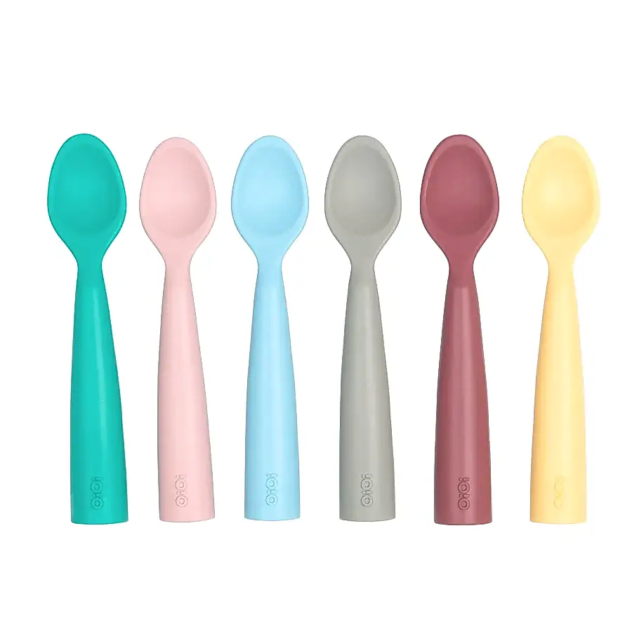 OiOi Nam Nam Kaşık Silikon Mama Kaşığı Gri