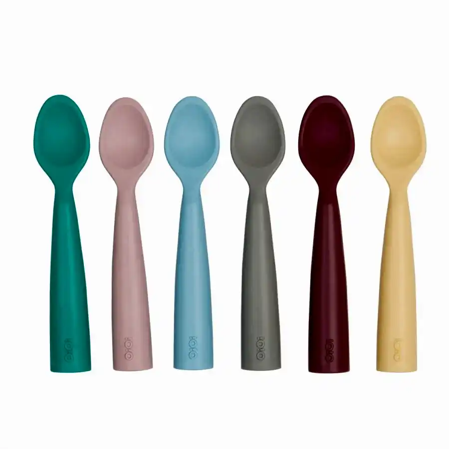 OiOi Nam Nam Kaşık Silikon Mama Kaşığı Bordo