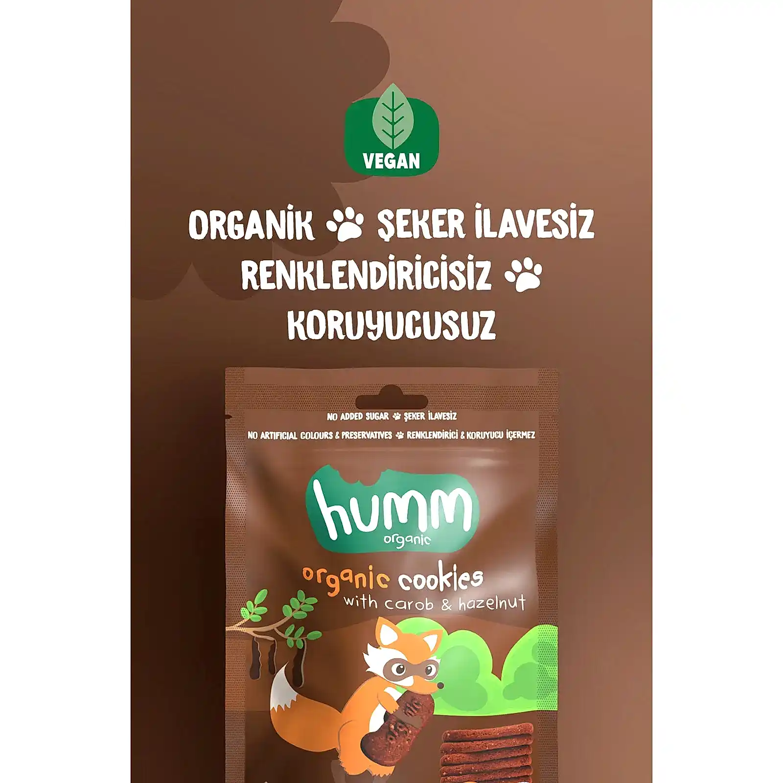 Humm Organik Kurabiye Keçiboynuzu ve Fındıklı 55 gr