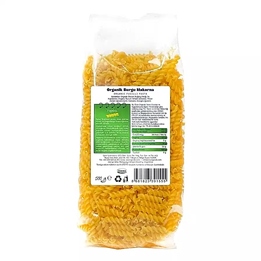 Ots Organik Burgu Makarna 500 gr