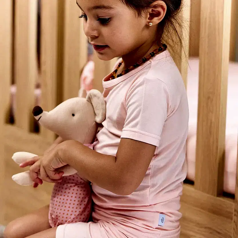 Bebesense Bambu Kısa Kollu Pijama Takımı Pembe