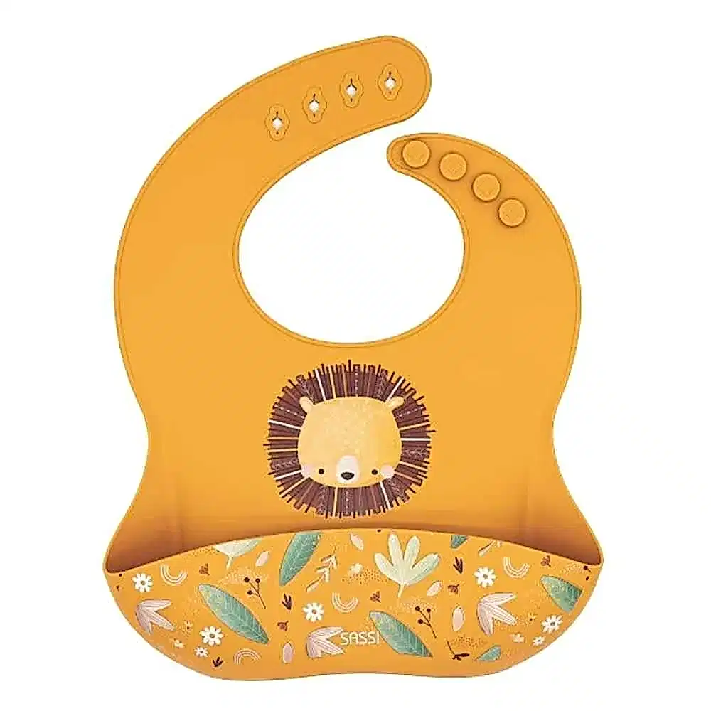 Sassi Silikon Cepli Mama Önlüğü - Cesur Aslan