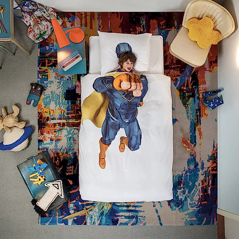Snurk Nevresim Takımı 100*140 cm - Super Hero Blue