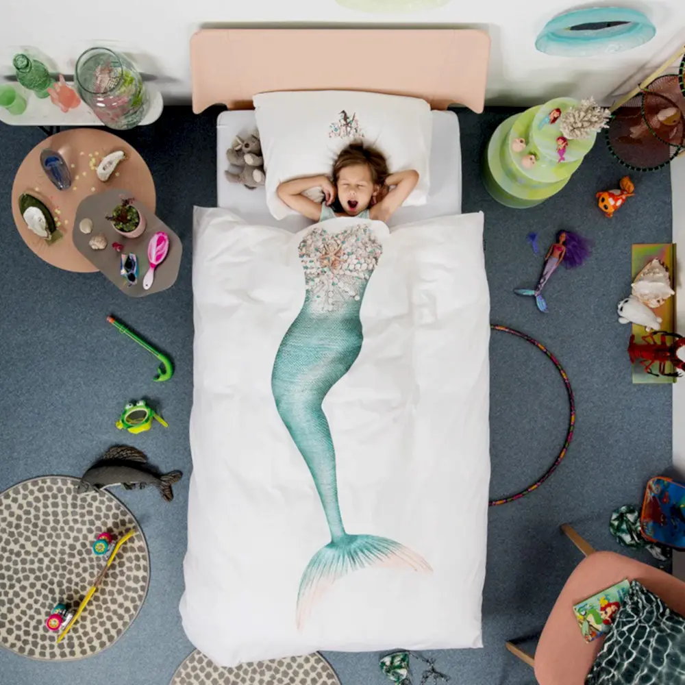 Snurk Nevresim Takımı 135*200 cm - Mermaid Beyaz