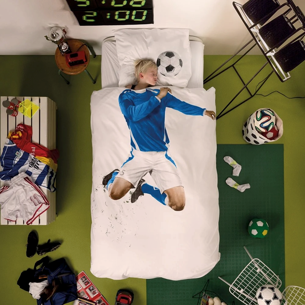 Snurk Nevresim Takımı 135*200 cm - Soccer Champ Blue STD