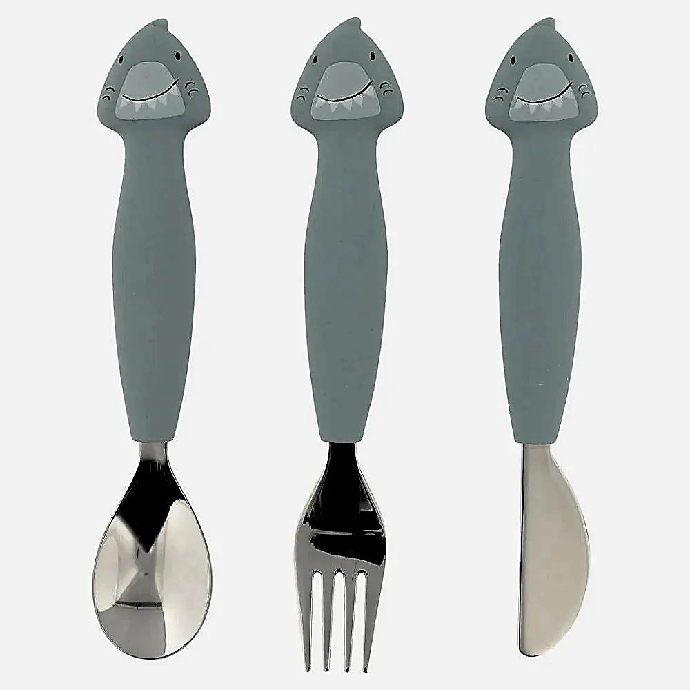 Trixie Silikon Çatal Bıçak Takımı 3'lü Set Mr.Shark