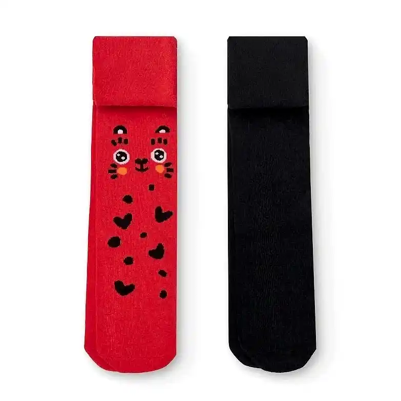 Tuc Tuc Kışık Kız Çocuk Külotlu Çorap İkili Set Siyah