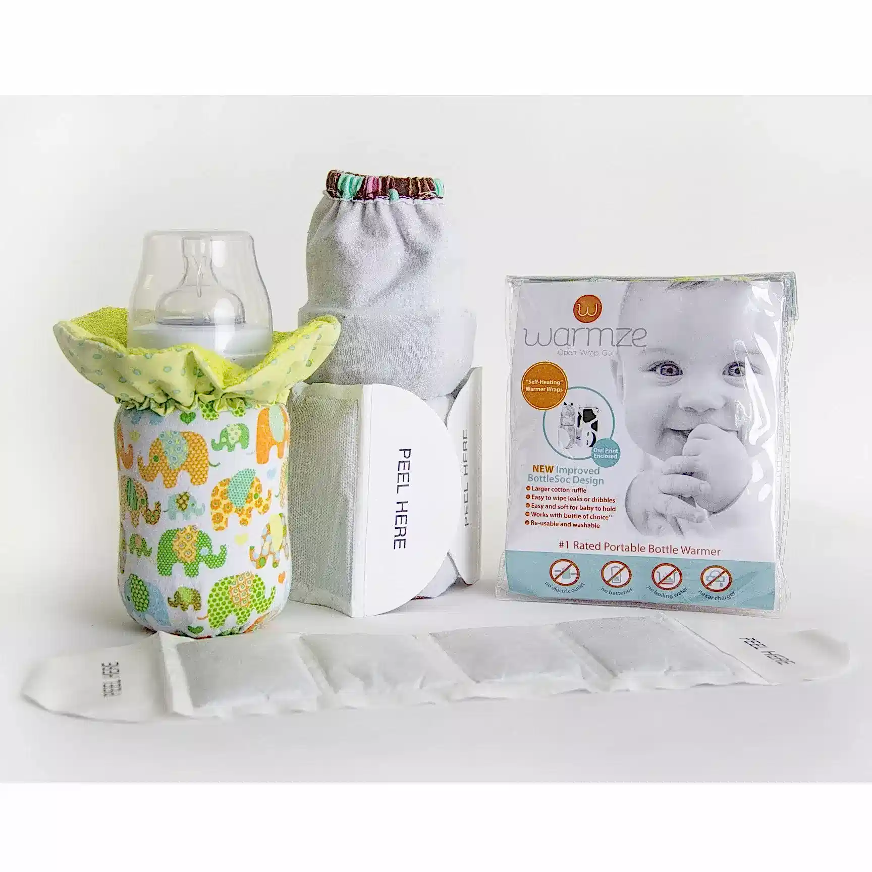 WarmZe Taşınabilir Biberon Isıtıcısı Büyük Boy Yeşil Fil STD