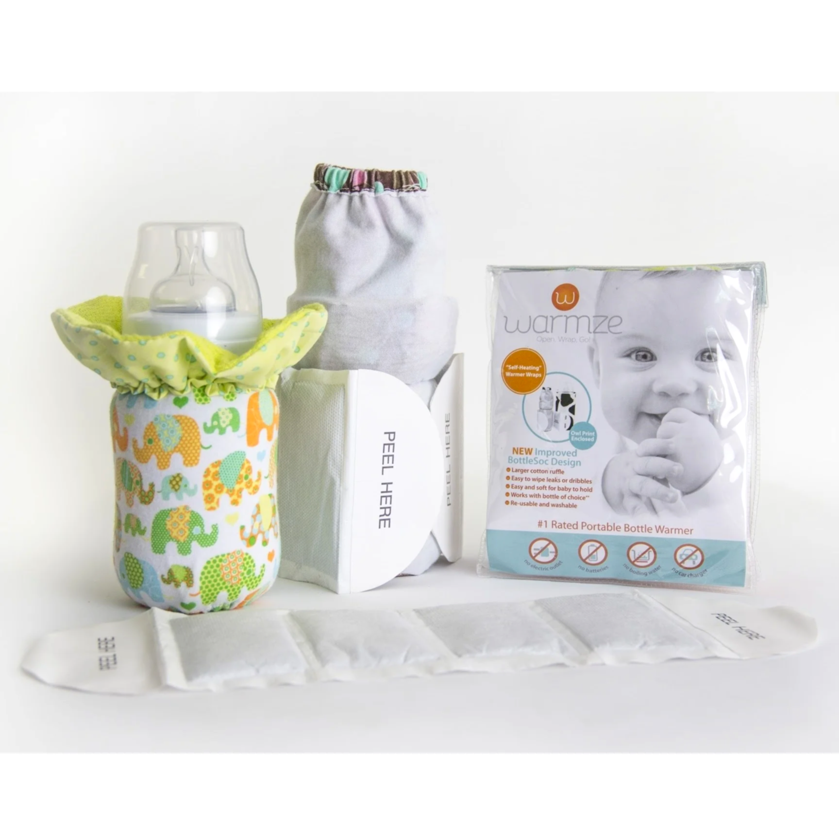 WarmZe Taşınabilir Biberon Isıtıcısı Küçük Boy Yeşil Fil STD